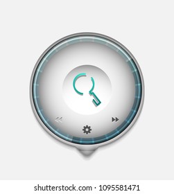 Search magnifyier web button, magnify icon. Modern magnifying glass sign, web site design or mobile app. Vector illustration