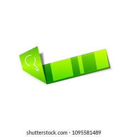 Durchsuchen Sie den prächtigeren Web-Button, vergrößern Sie das Symbol. Modernes Lupenschild, Webdesign oder mobile App. Vektorgrafik