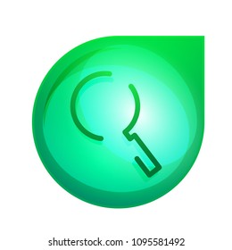 Durchsuchen Sie den prächtigeren Web-Button, vergrößern Sie das Symbol. Modernes Lupenschild, Webdesign oder mobile App. Vektorgrafik