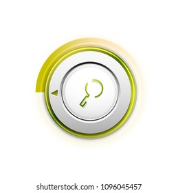 Search magnifyier web button, magnify icon. Modern magnifying glass sign, web site design or mobile app. Vector illustration