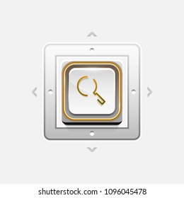 Search magnifyier web button, magnify icon. Modern magnifying glass sign, web site design or mobile app. Vector illustration