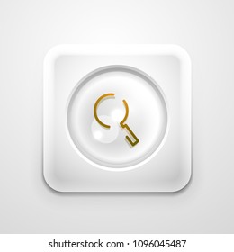 Search magnifyier web button, magnify icon. Modern magnifying glass sign, web site design or mobile app. Vector illustration