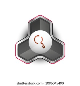 Durchsuchen Sie den prächtigeren Web-Button, vergrößern Sie das Symbol. Modernes Lupenschild, Webdesign oder mobile App. Vektorgrafik
