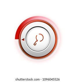 Botón web de la función de ampliación de búsqueda, icono de ampliación. Signo de lupa moderno, diseño de sitio web o aplicación móvil. Ilustración del vector