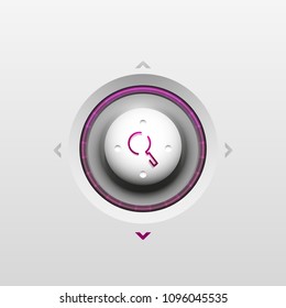 Search magnifyier web button, magnify icon. Modern magnifying glass sign, web site design or mobile app. Vector illustration