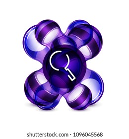 Botón web de la función de ampliación de búsqueda, icono de ampliación. Signo de lupa moderno, diseño de sitio web o aplicación móvil. Ilustración del vector