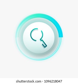 Search magnifyier web button, magnify icon. Modern magnifying glass sign, web site design or mobile app. Vector illustration