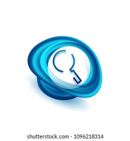 Search magnifyier web button, magnify icon. Modern magnifying glass sign, web site design or mobile app. Vector illustration