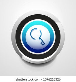 Durchsuchen Sie den prächtigeren Web-Button, vergrößern Sie das Symbol. Modernes Lupenschild, Webdesign oder mobile App. Vektorgrafik