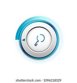 Search magnifyier web button, magnify icon. Modern magnifying glass sign, web site design or mobile app. Vector illustration
