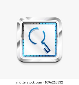 Search magnifyier web button, magnify icon. Modern magnifying glass sign, web site design or mobile app. Vector illustration
