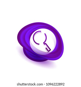 Durchsuchen Sie den prächtigeren Web-Button, vergrößern Sie das Symbol. Modernes Lupenschild, Webdesign oder mobile App. Vektorgrafik