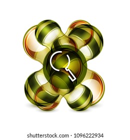 Search magnifyier web button, magnify icon. Modern magnifying glass sign, web site design or mobile app. Vector illustration