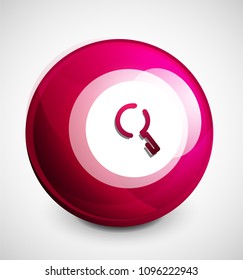 Durchsuchen Sie den prächtigeren Web-Button, vergrößern Sie das Symbol. Modernes Lupenschild, Webdesign oder mobile App. Vektorgrafik