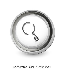Search magnifyier web button, magnify icon. Modern magnifying glass sign, web site design or mobile app. Vector illustration