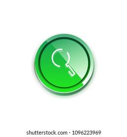 Durchsuchen Sie den prächtigeren Web-Button, vergrößern Sie das Symbol. Modernes Lupenschild, Webdesign oder mobile App. Vektorgrafik