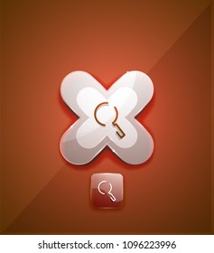 Botón web de la función de ampliación de búsqueda, icono de ampliación. Signo de lupa moderno, diseño de sitio web o aplicación móvil. Ilustración del vector