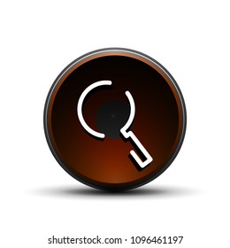 Durchsuchen Sie den prächtigeren Web-Button, vergrößern Sie das Symbol. Modernes Lupenschild, Webdesign oder mobile App. Vektorgrafik