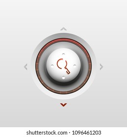Botón web de la función de ampliación de búsqueda, icono de ampliación. Signo de lupa moderno, diseño de sitio web o aplicación móvil. Ilustración del vector