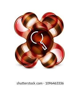 Search magnifyier web button, magnify icon. Modern magnifying glass sign, web site design or mobile app. Vector illustration