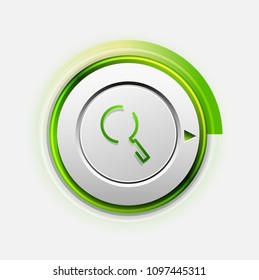 Search magnifyier web button, magnify icon. Modern magnifying glass sign, web site design or mobile app. Vector illustration