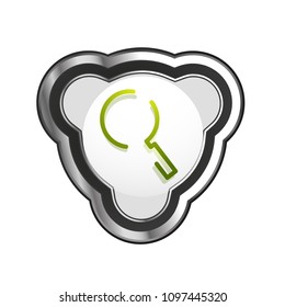 Search magnifyier web button, magnify icon. Modern magnifying glass sign, web site design or mobile app. Vector illustration
