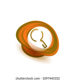 Search magnifyier web button, magnify icon. Modern magnifying glass sign, web site design or mobile app. Vector illustration