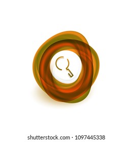 Durchsuchen Sie den prächtigeren Web-Button, vergrößern Sie das Symbol. Modernes Lupenschild, Webdesign oder mobile App. Vektorgrafik