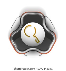 Search magnifyier web button, magnify icon. Modern magnifying glass sign, web site design or mobile app. Vector illustration