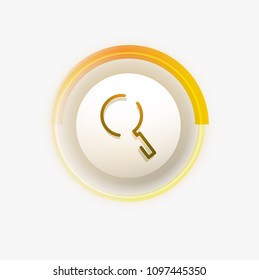 Search magnifyier web button, magnify icon. Modern magnifying glass sign, web site design or mobile app. Vector illustration