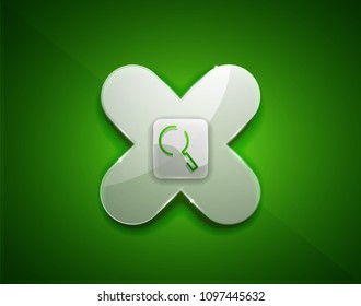 Search magnifyier web button, magnify icon. Modern magnifying glass sign, web site design or mobile app. Vector illustration