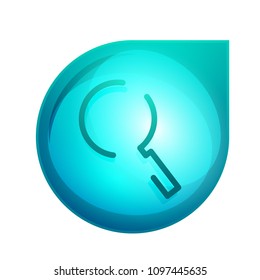 Search magnifyier web button, magnify icon. Modern magnifying glass sign, web site design or mobile app. Vector illustration