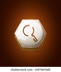 Search magnifyier web button, magnify icon. Modern magnifying glass sign, web site design or mobile app. Vector illustration