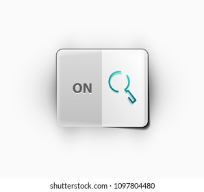 Search magnifyier web button, magnify icon. Modern magnifying glass sign, web site design or mobile app. Vector illustration