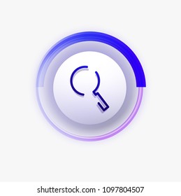 Search magnifyier web button, magnify icon. Modern magnifying glass sign, web site design or mobile app. Vector illustration