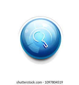 Search magnifyier web button, magnify icon. Modern magnifying glass sign, web site design or mobile app. Vector illustration