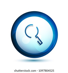 Durchsuchen Sie den prächtigeren Web-Button, vergrößern Sie das Symbol. Modernes Lupenschild, Webdesign oder mobile App. Vektorgrafik