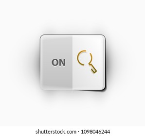 Search magnifyier web button, magnify icon. Modern magnifying glass sign, web site design or mobile app. Vector illustration
