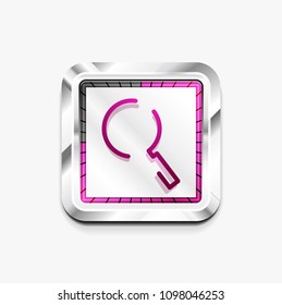 Search magnifyier web button, magnify icon. Modern magnifying glass sign, web site design or mobile app. Vector illustration