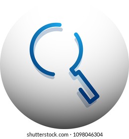 Durchsuchen Sie den prächtigeren Web-Button, vergrößern Sie das Symbol. Modernes Lupenschild, Webdesign oder mobile App. Vektorgrafik