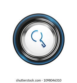 Search magnifyier web button, magnify icon. Modern magnifying glass sign, web site design or mobile app. Vector illustration