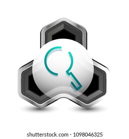 Botón web de la función de ampliación de búsqueda, icono de ampliación. Signo de lupa moderno, diseño de sitio web o aplicación móvil. Ilustración del vector
