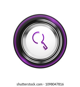 Search magnifyier web button, magnify icon. Modern magnifying glass sign, web site design or mobile app. Vector illustration
