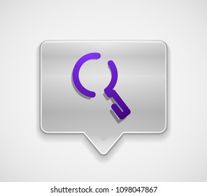 Search magnifyier web button, magnify icon. Modern magnifying glass sign, web site design or mobile app. Vector illustration