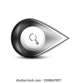 Search magnifyier web button, magnify icon. Modern magnifying glass sign, web site design or mobile app. Vector illustration
