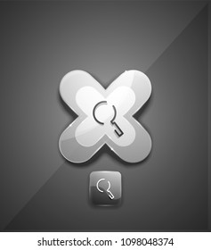 Search magnifyier web button, magnify icon. Modern magnifying glass sign, web site design or mobile app. Vector illustration