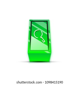 Search magnifyier web button, magnify icon. Modern magnifying glass sign, web site design or mobile app. Vector illustration