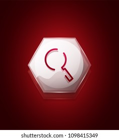 Botón web de la función de ampliación de búsqueda, icono de ampliación. Signo de lupa moderno, diseño de sitio web o aplicación móvil. Ilustración del vector