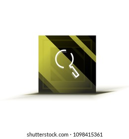 Botón web de la función de ampliación de búsqueda, icono de ampliación. Signo de lupa moderno, diseño de sitio web o aplicación móvil. Ilustración del vector