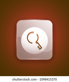 Search magnifyier web button, magnify icon. Modern magnifying glass sign, web site design or mobile app. Vector illustration